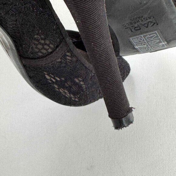 Karl Lagerfeld Paris Womens 9 M EU 40 Black Lace Pumps Roxana Pointed Toe Heels - Picture 10 of 15